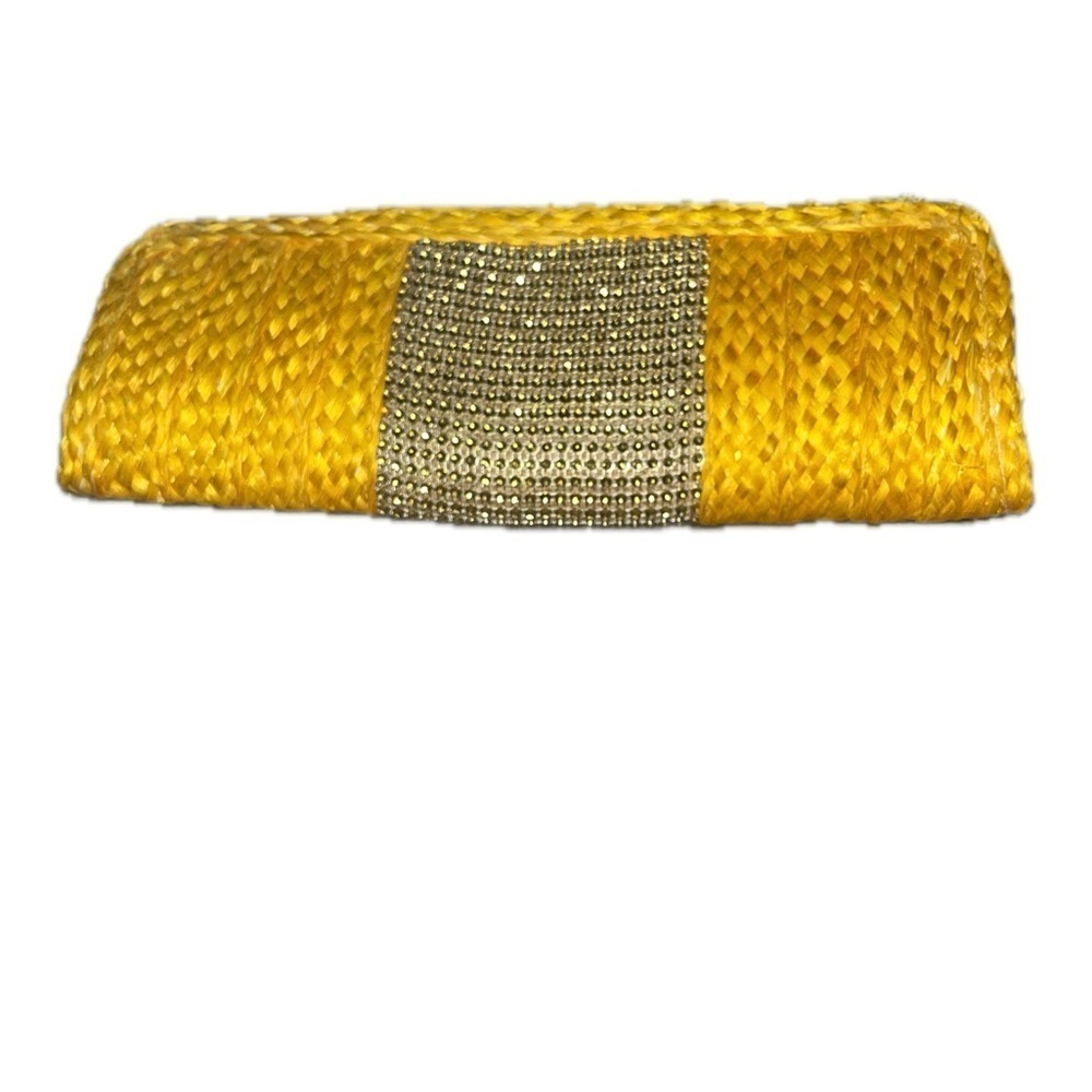 Yellow Woven Clutch from the Bahamas, Mary L’s w/Yellow Rhinestones - Picture 4 of 8
